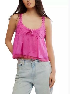 NWT $78 Free People Stevie Lace Tank